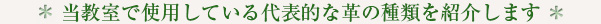 当教室で使用している代表的な革の種類を紹介します